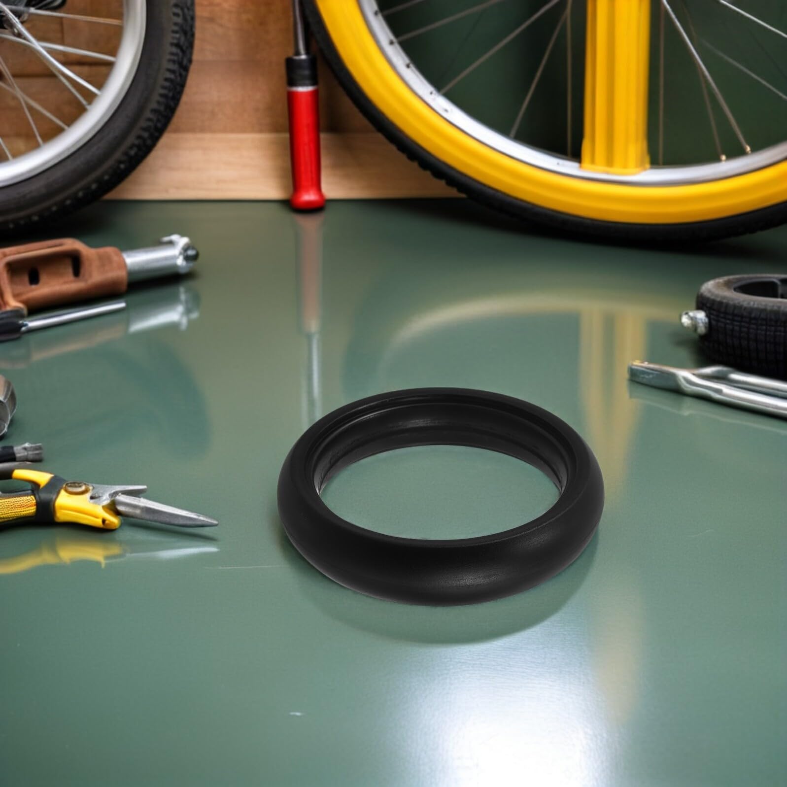 TOYANDONA Neumático de Goma para Cochecito de Ñiño de 6 Pulgadas, Neumático Silencioso de Repuesto Delantero y Trasero, Rueda Resistente Agarre Antideslizante para Andador y Carrito de
