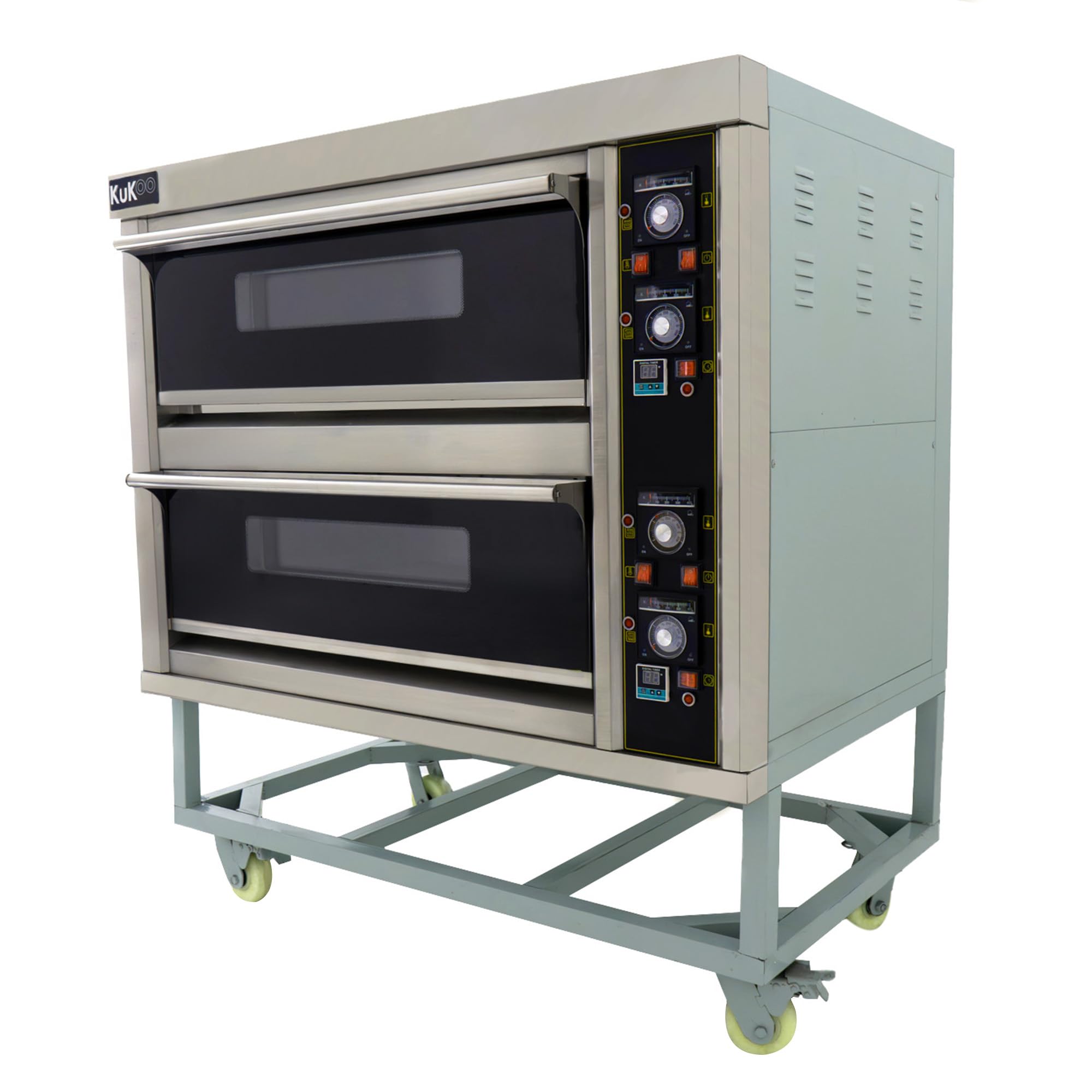 Kukoo Commercial Baking & Pizza Oven, Large Twin Deck Stone Base, Electric Single/Three Phase