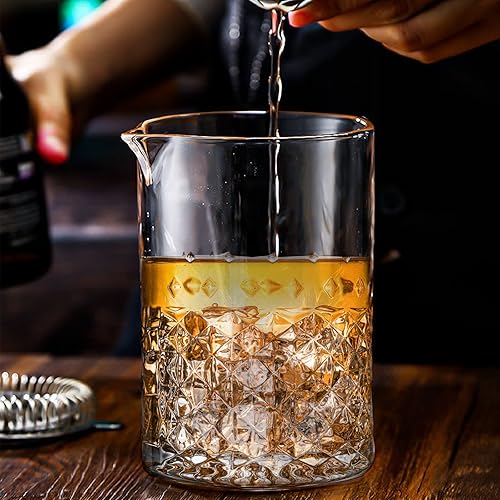 Miniatura 6 de SOUJOY Paquete de 2 vasos mezcladores de cóctel, vidrio de agitación de Martini de cristal de 25 onzas, jarra de mezcla de barra con fondo pesado