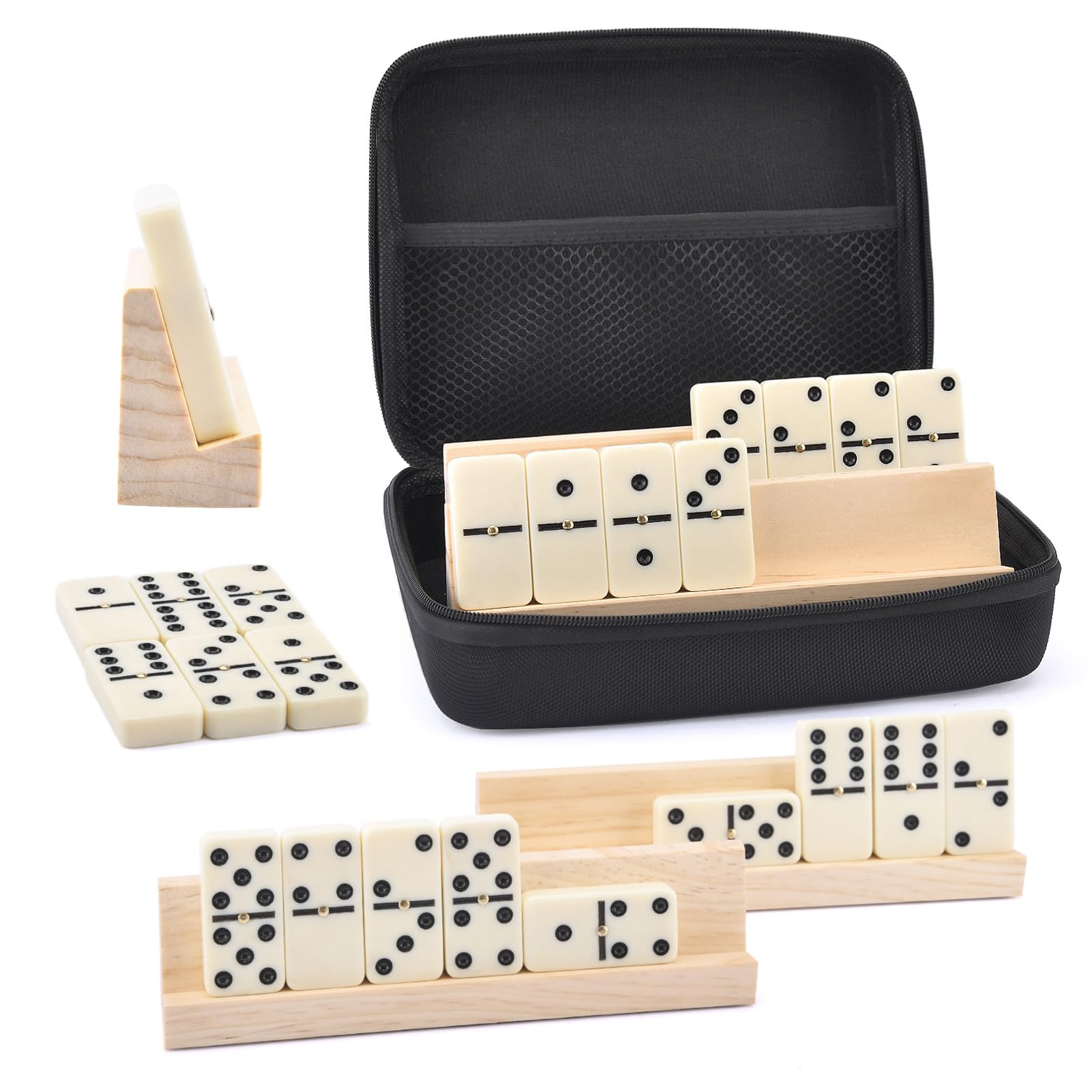 Klassisches Dominospiel mit Aufbewahrungsbox: Vintage- und für | Familienspielabende, Partys, Reisen, tragbare traditionelle Fliesenspiele für Erwachsene und Kinder