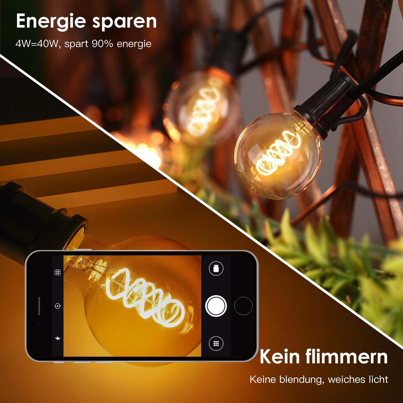Edison Vintage Glühbirne, E27 LED dimmbar Lampe warmweiß 2700K ersetzt 40 Watt Glühbirne E27 LED Leuchtmittel für Retro Beleuchtung 3 Stück. (Packung mit 2)