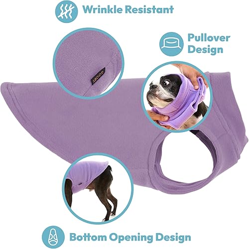 Miniatura 2 de Gooby - Chaleco elástico con forro polar, vestimenta de perro para clima frío, Lavanda