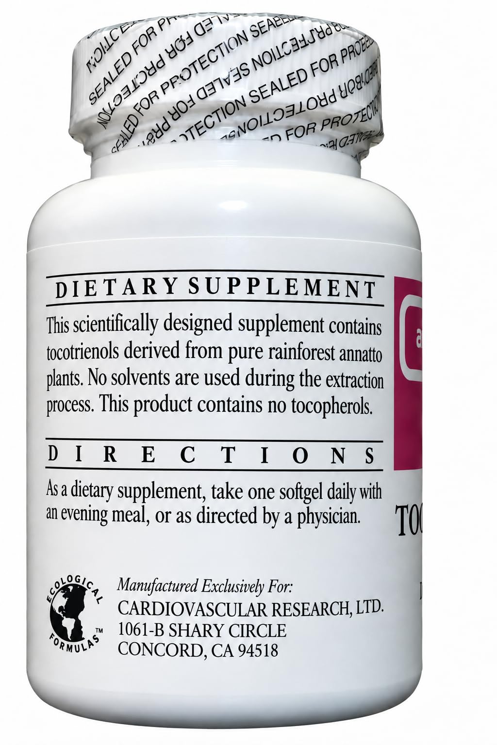 Ecological Formulas - Annatto Tocotrienols 125 mg 60 gels [Health and Beauty] — Amazon image 3