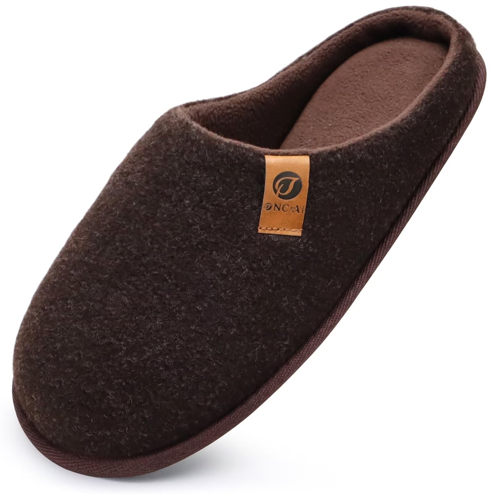 ONCAI Pantofole da Uomo Invernali, Comoda Memory Foam Calde Scarpe da Casa in Lana Con Suola Antiscivolo Taglia 40-49 EU