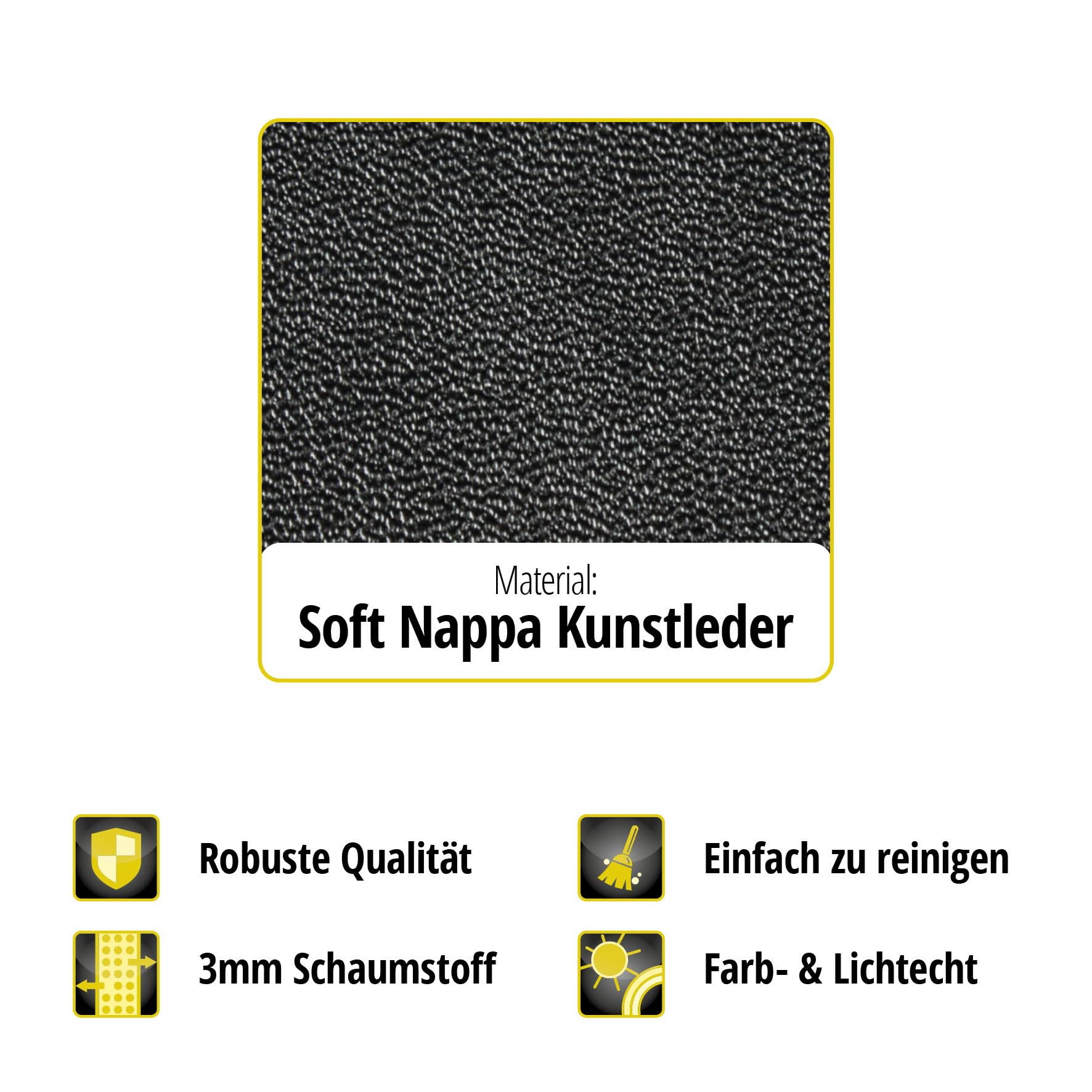 WALSER 11542 Funda de asiento de coche ajuste de transportador, funda de asiento de imitación de cuero antracita compatible con Ford Transit Connect, pasajero de doble plaza