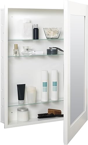 Zenna Home Botiquín con espejo enmarcado para montaje en superficie o empotrado, 24.5 pulgadas de ancho x 30.5 pulgadas de alto, bronce aceitado