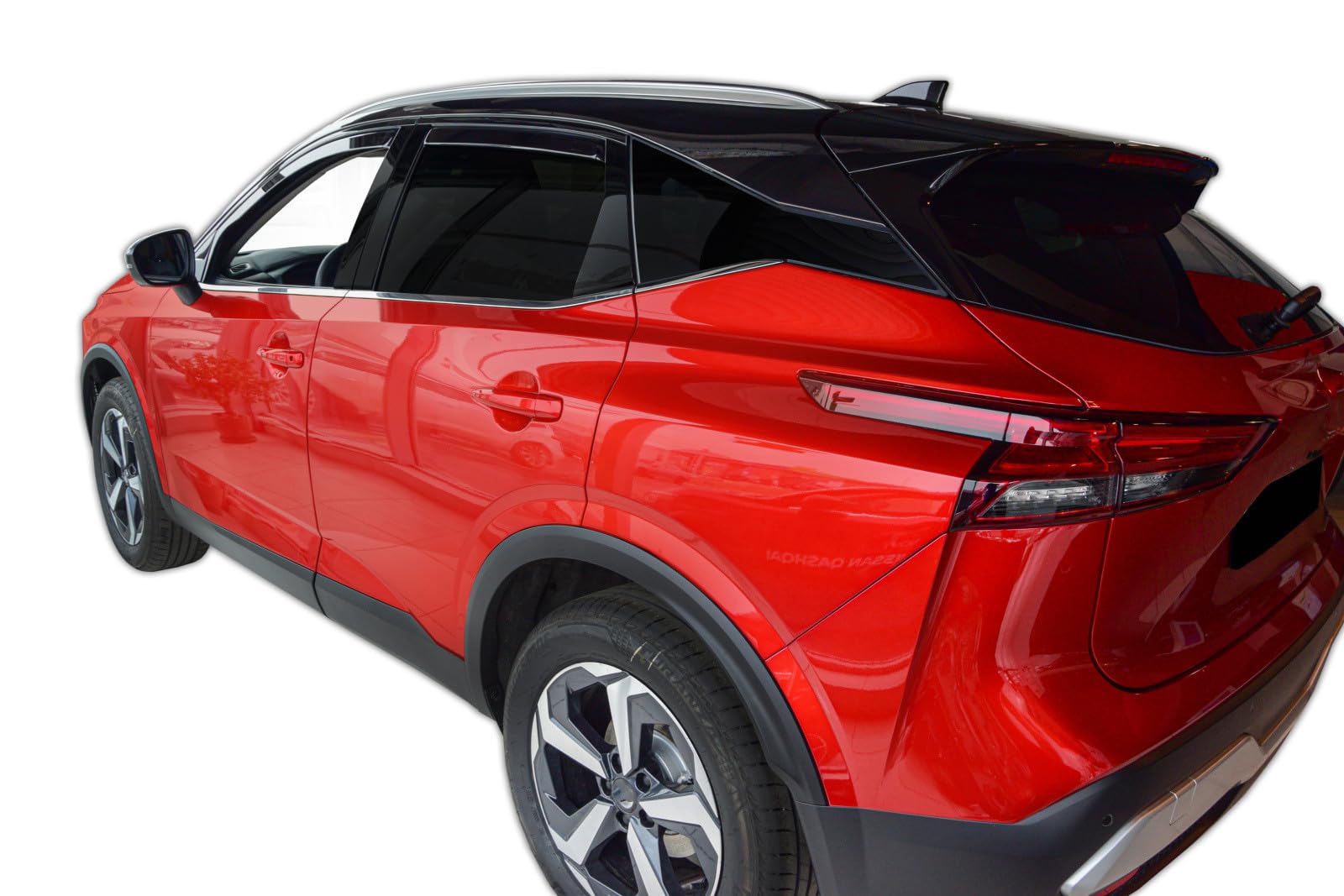 J&J AUTOMOTIVE GD Déflecteurs d'air et de Vent pour Nissan Qashqai 3 J12 Depuis 2021 4pcs, Teintés, Avant et Arrière, Aérodynamique