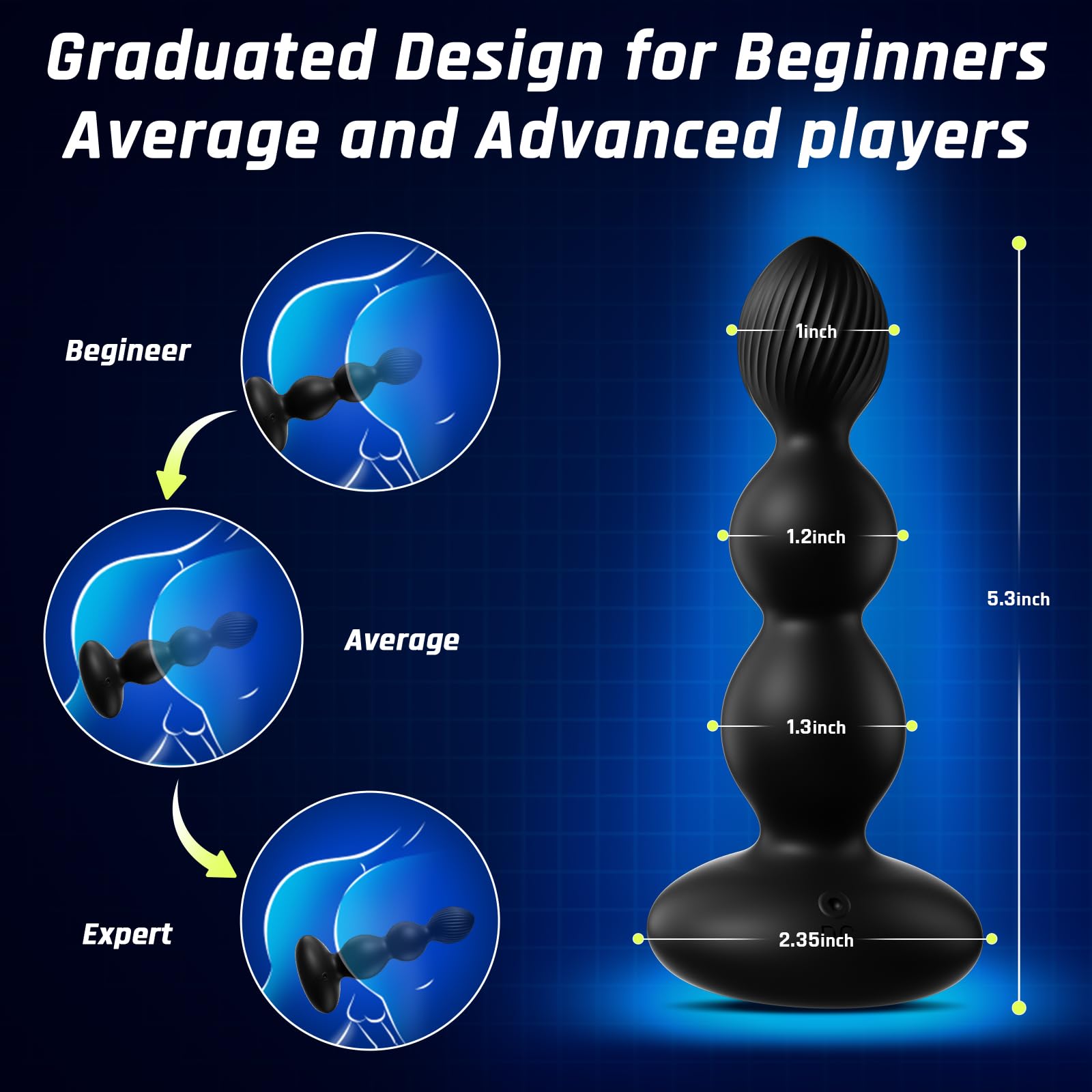 BEISAR Prostate Massager Anal Vibrator Thrusting Vibrating 7 Modes with Cock Ring Anal Plug Anal Sex Toys P Spot Massager Male Sex Toys for Men Dildos Women Couples AI Sync Remote Control Anal Beads: Small Black