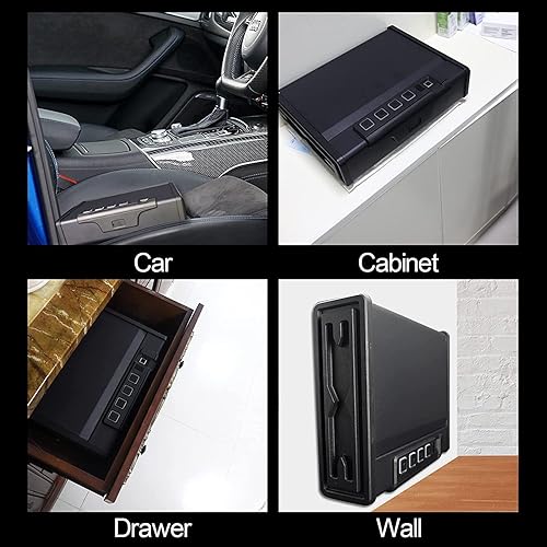 Miniatura 6 de Biometric Gun Safe for Pistols Quick-Access Handgun Safe 2 Guns with Fingerprint Lock and Backlit Digital Pistol Safe for Home Nightstand Bedside Car