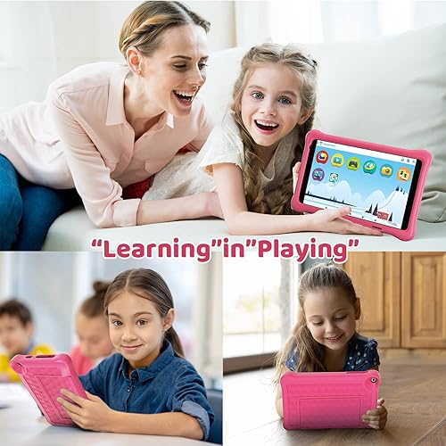 Miniatura 7 de URAO Tablet infantil de 8 pulgadas, tabletas de aprendizaje Android 10, control parental, Kidoz instalado, protección ocular, 2GB+32GB, procesador