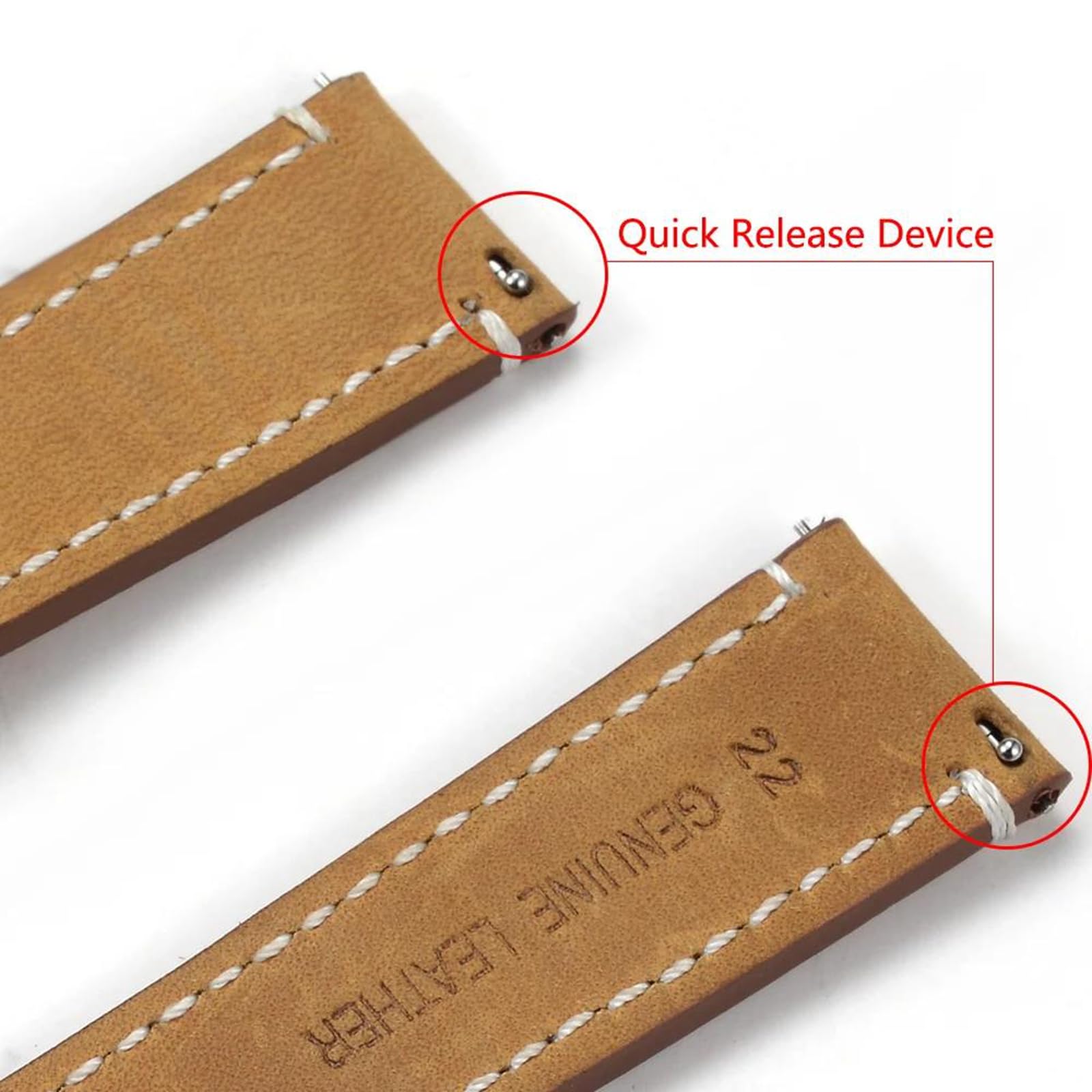 Bracelet de montre vintage en cuir véritable 20/22 mm, bracelet de remplacement universel pour montres connectées