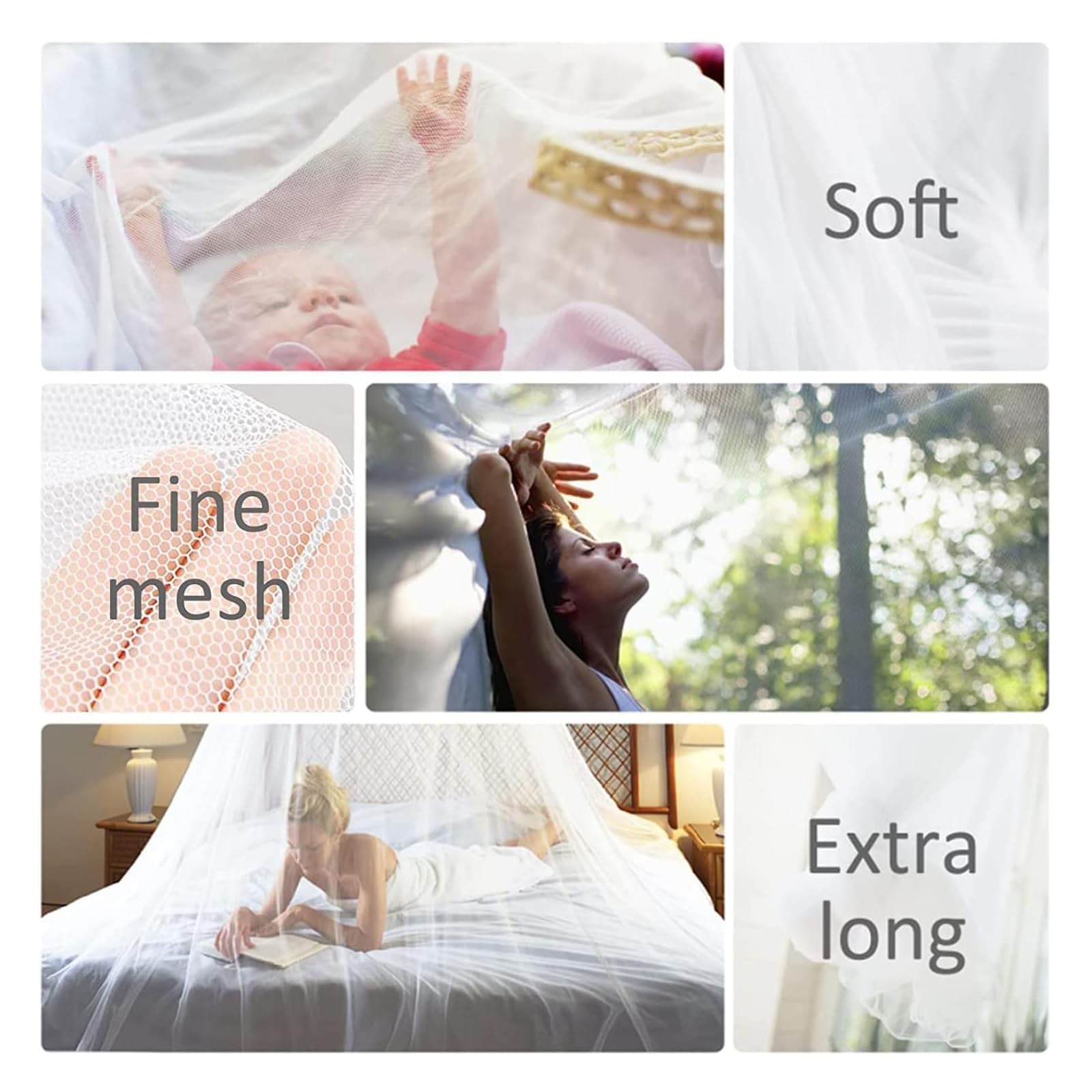 Moustiquaire De Lit Dôme Grand Format - Filet Baldaquin Facile à Installer Pour Lit Enfant Et Adulte