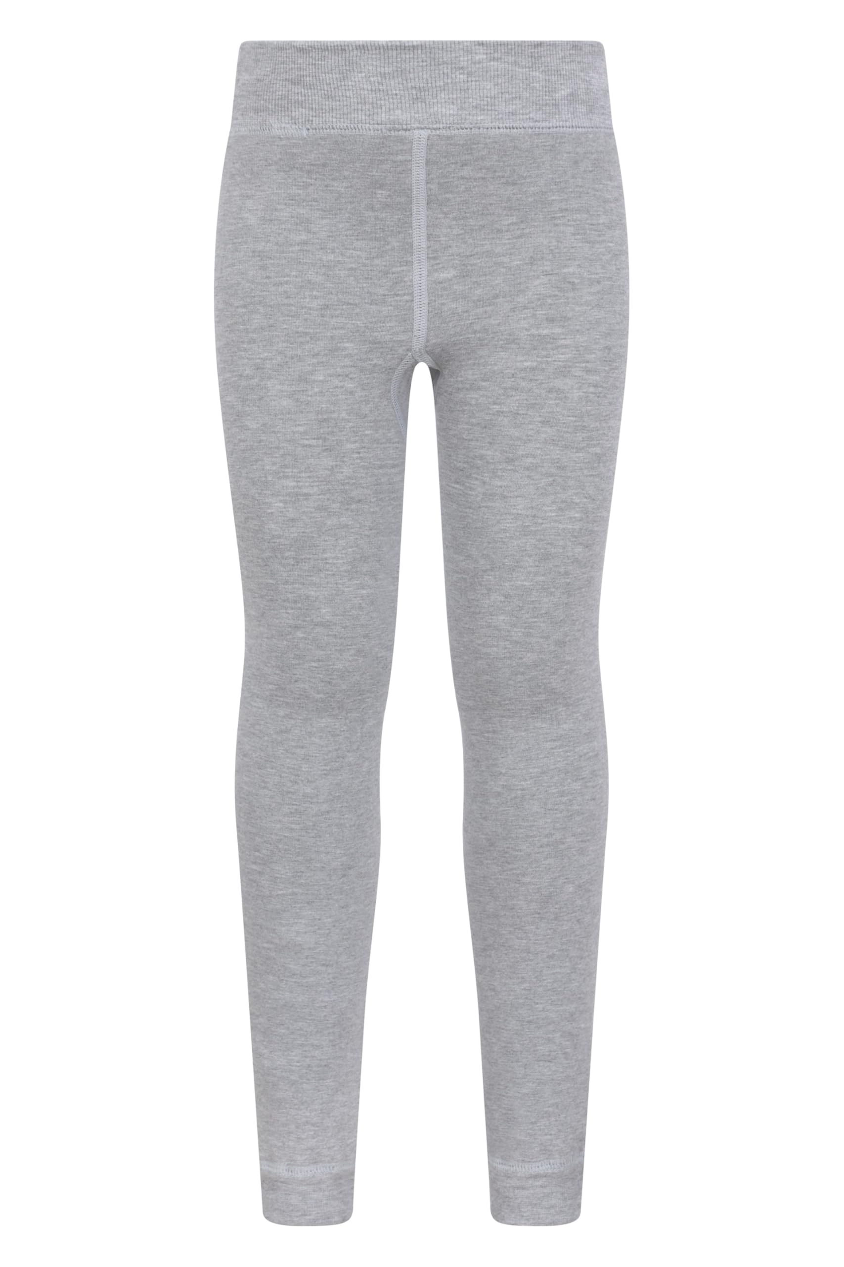 Mountain Warehouse Essential Youth Leggings - Breathable Kids Leggings, Quick Wicking, Heat Retention - Fleece Lined, Extra Comfort - Great As A Base Layer Light Grey S-M