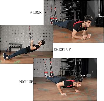 Training All-in-One Suspension Trainer Exercise Equipment Bundle,Bodyweight Fitness Resistance Trainer Kit with Pro Straps for Door Pull up Bar, Anchor Point for Complete Body Workouts V1