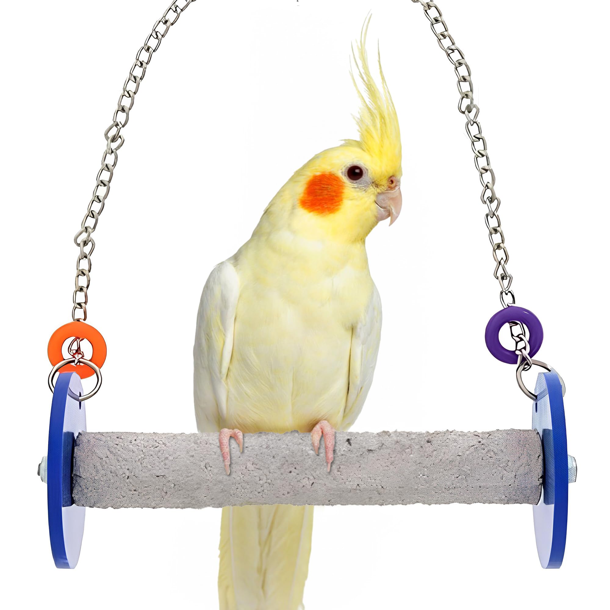Sweet Feet and Beak (blue, s) - Roll Swing Perch for Birds, Keeps Nails & in Top Condition Stimulate Leg Muscles - Safe & Non-Toxic, For Cages- X-Small, Blue