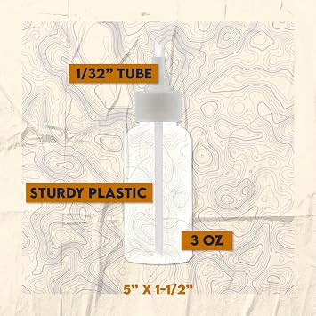 SE 3 oz Gold Panning Bottle with 5 Nozzle - Durable Plastic Suction Tube for Efficient Gold Flake Recovery, Perfect for Prospectors and Hobbyists