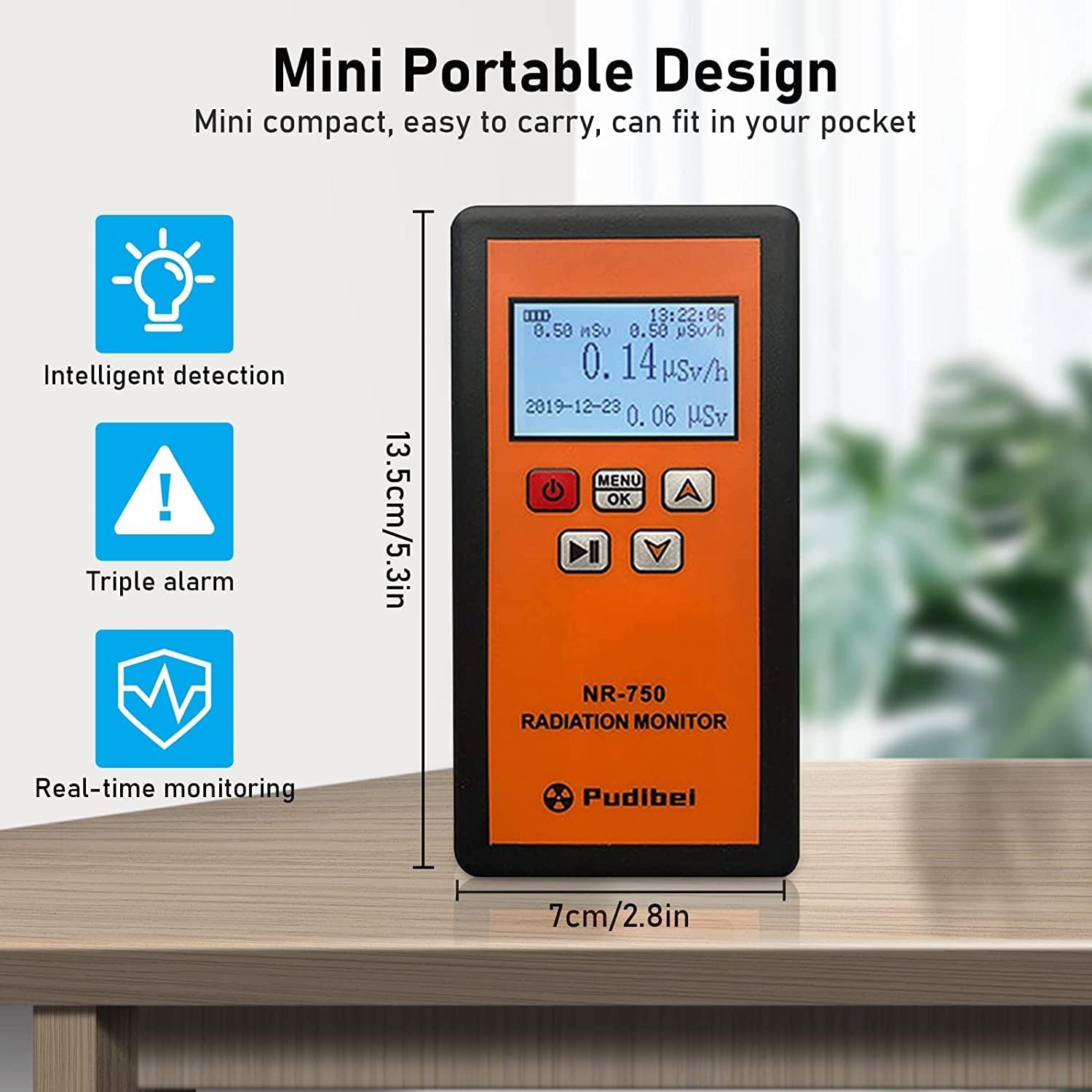 Handheld Nuclear Radiation Meter, Professional Geiger Counter Portable Dosimeter, Multifunctional Radioactive Detector for Electromagnetic Radiation, Y X Ray Tester