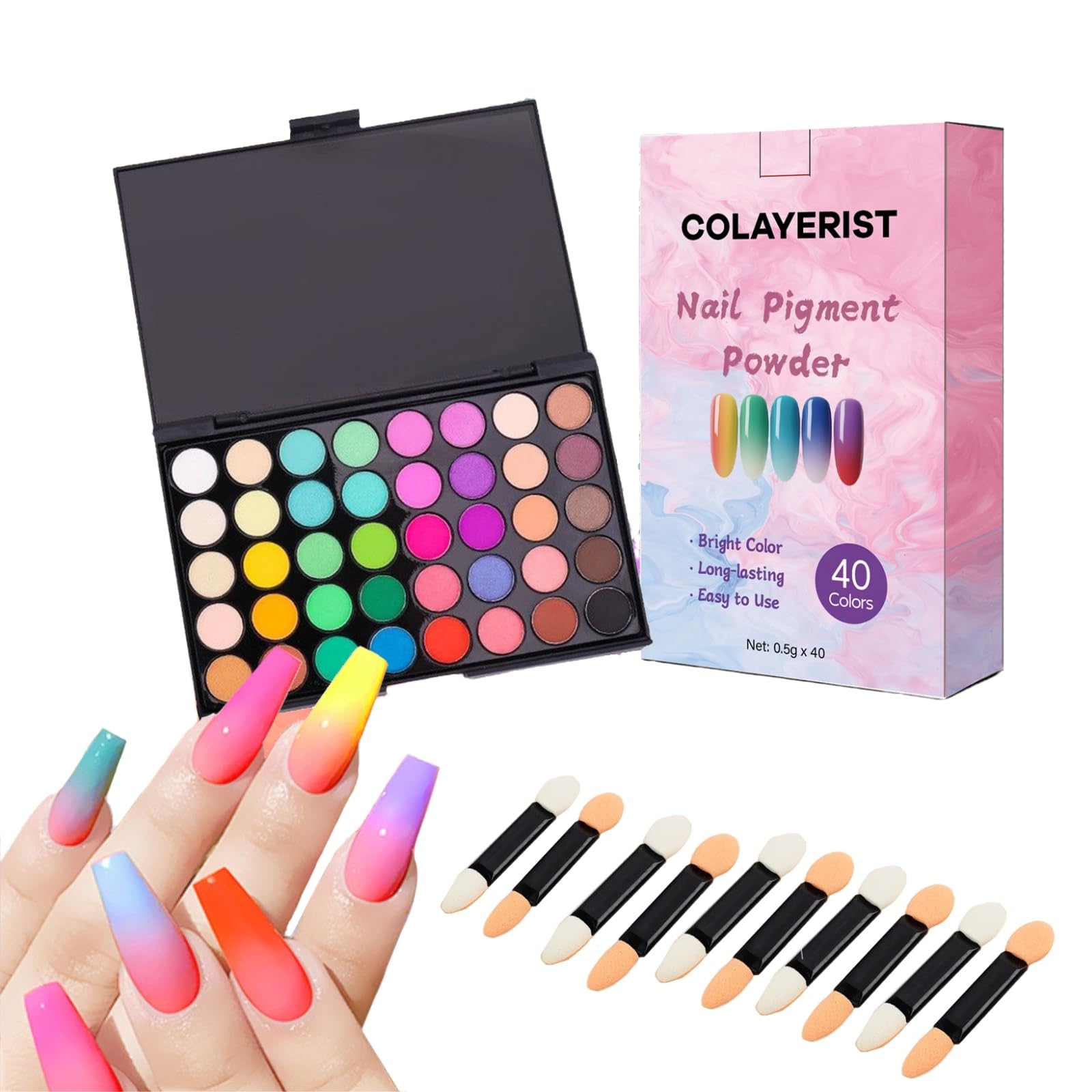 【新品・未開封】uña pigment 全色set ＆ nail pallet Amazon.com: COLAYERIST 40 Colors Nail Pigment Powder for Nails