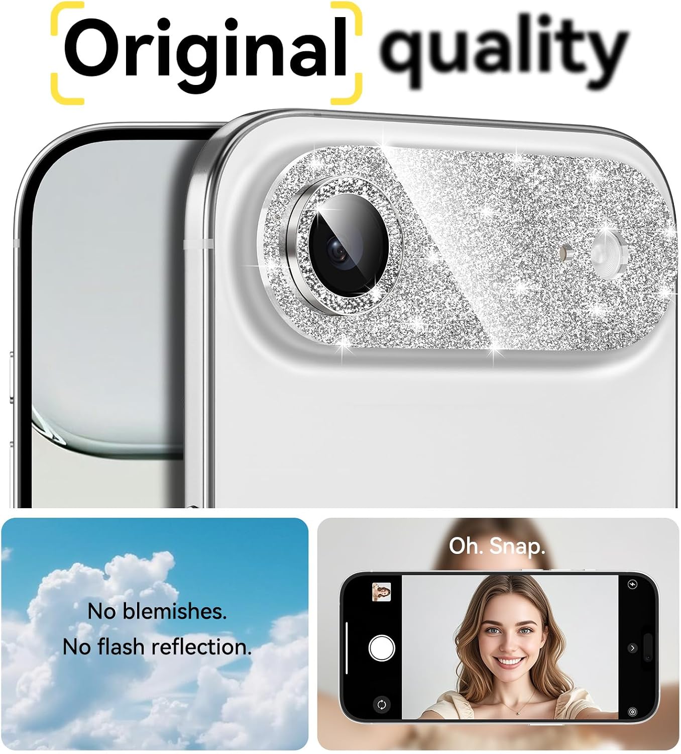 Matekxy for iPhone 17 Air Camera Lens Protector Glitter Fully Coverage image 5