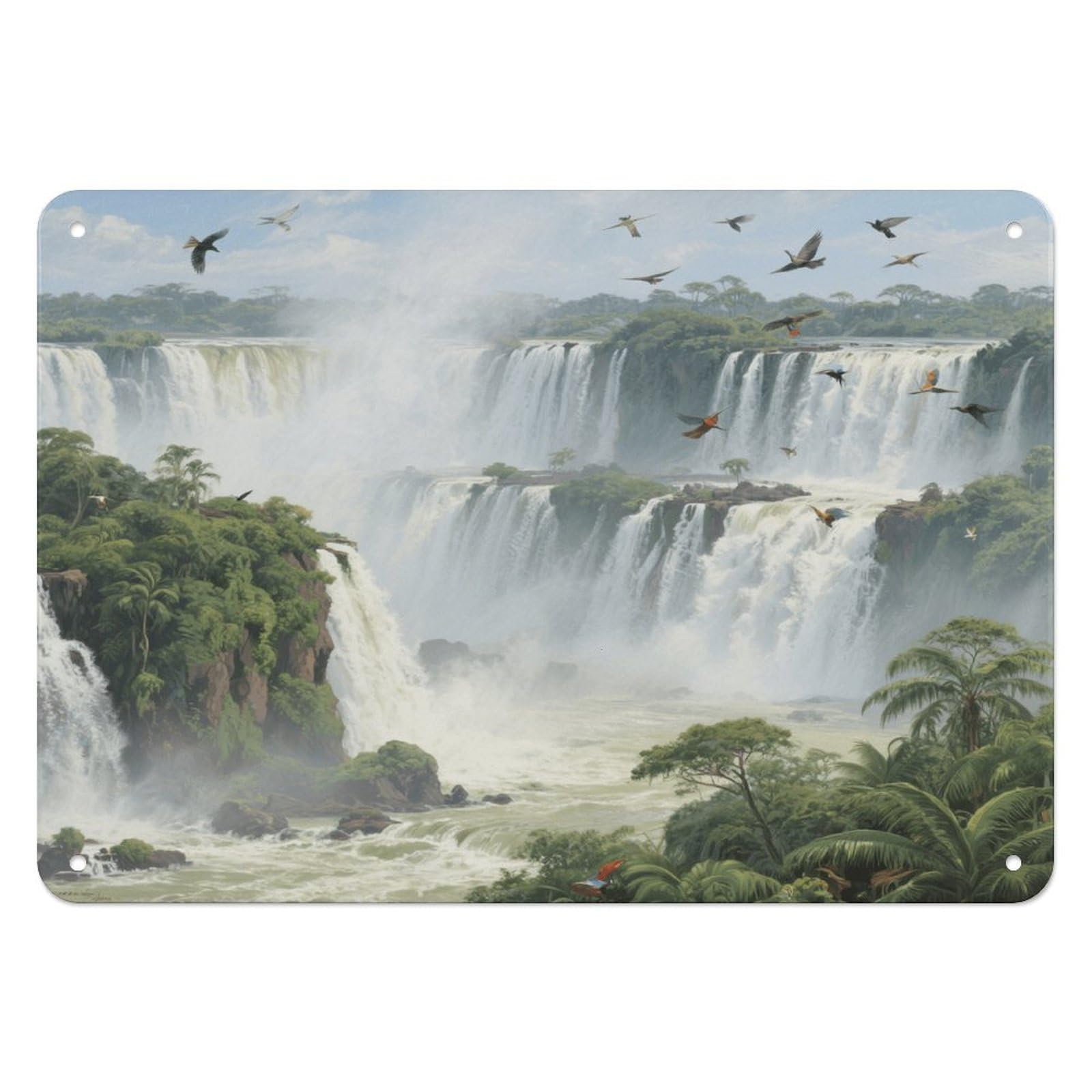 Fekiloot Style Iguazu Falls Wall Decor Iron Painting Metal Sign