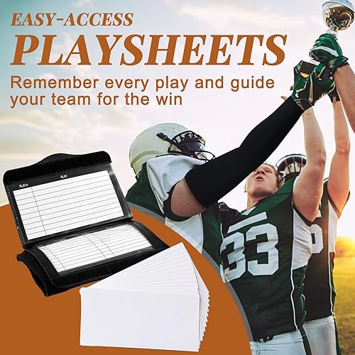 Miniatura 4 de Teling 100 piezas de libro de jugadas de fútbol QB pulsera de entrenamiento pulsera de juego de sóftbol pulsera Playbook muñeca juego tarjeta