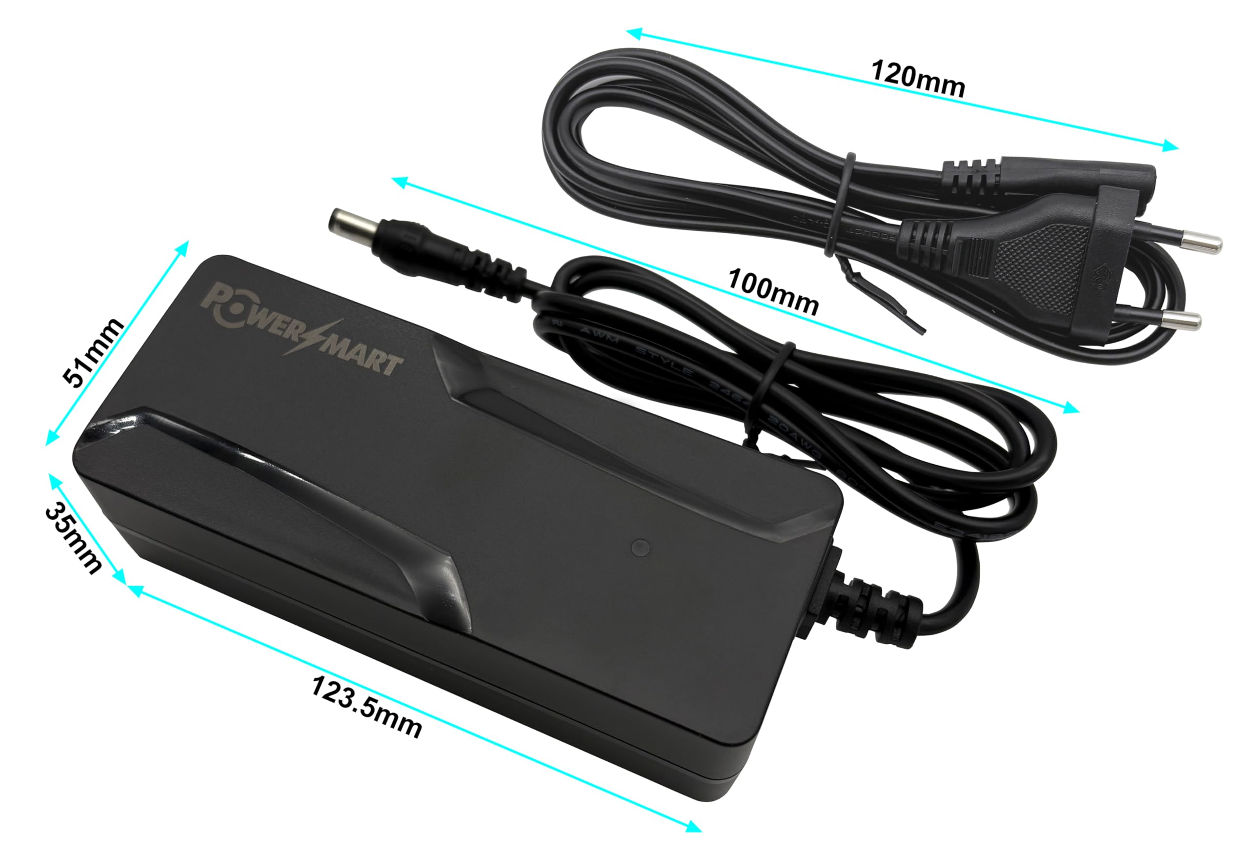PowerSmart® Chargeur 42 V 2 A pour Hailong 36 V Nakamura E-City LTD E-City 68, E-Cliff, Makadam VTC Electrique E-Trax