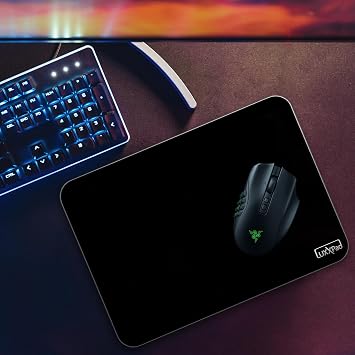 Glassboard Studio LuxxPad Glass Mouse Pad - Mouse Pad Gaming and Dry Erase Note Taking Pad, Tempered Strong Glass with Rubber Non-Slip Feet for Gaming & Work (Black, 10 x 14)