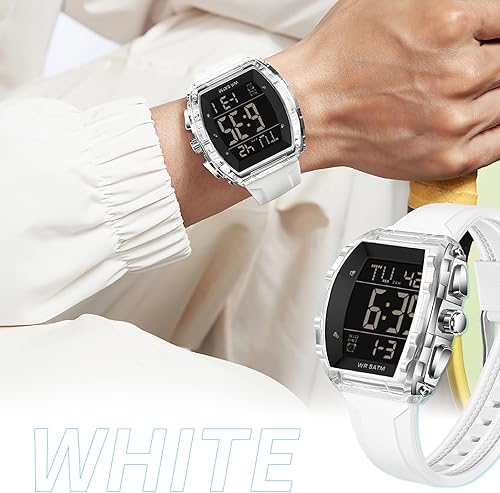 Miniatura 5 de findtime Digital Watch Tonneau Large Number Waterproof Watches for Men Women Alarm Stopwatch Countdown LED Unique Sports Wristwatch Shockproof Watch