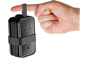 Travel Power Strip with Flat Plug for Easy Packing