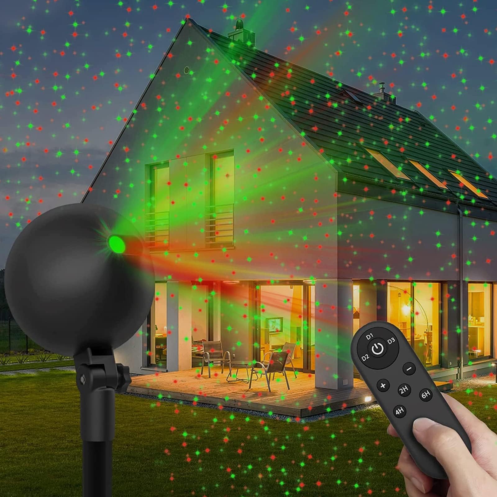 Christmas Lights Projector Laser Light Xmas Spotlight Projectors Waterproof Outdoor Landscape Spotlights for Holiday Halloween Yard Decorations