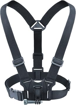 USA Gear Camera Chest Strap Harness Mount with Tripod Adapter POV Body Mount Compatible with Hero13/12, DJI Osmo Action 6/5/4, Canon PowerShot SX740/SX620, OM System Tough TG-7 and More