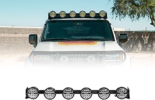 Soporte de luz redonda para portaequipajes de techo Toyota Land Cruiser 2024 de Rago Fabrication | Compatible con (6) luces redondas industrias rígidas de 6 pulgadas | Diseño de perfil bajo | Acabado