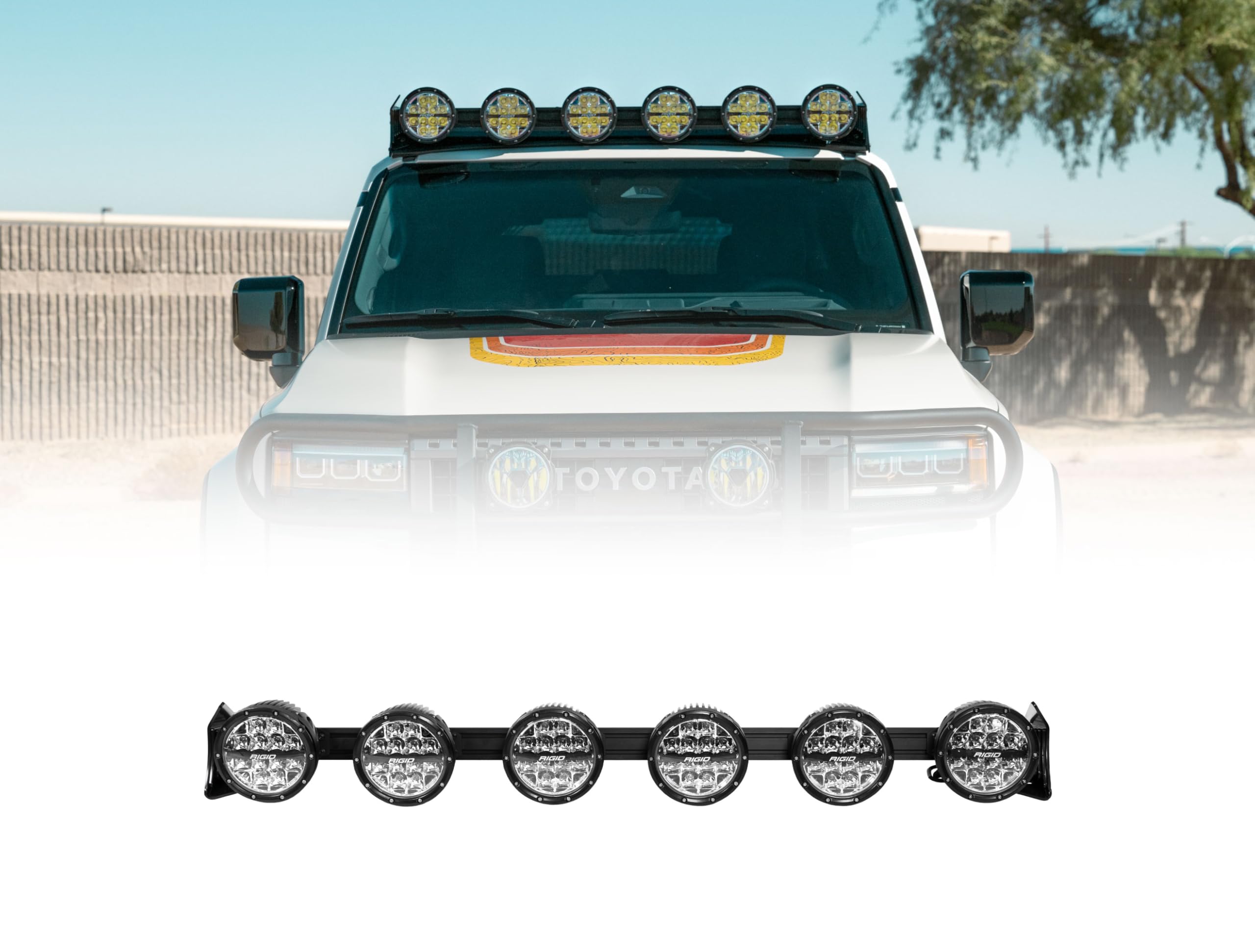 Round Light Mount for Rago Fabrication's 2024 Toyota Land Cruiser Roof Racks | Compatible with (6) 6