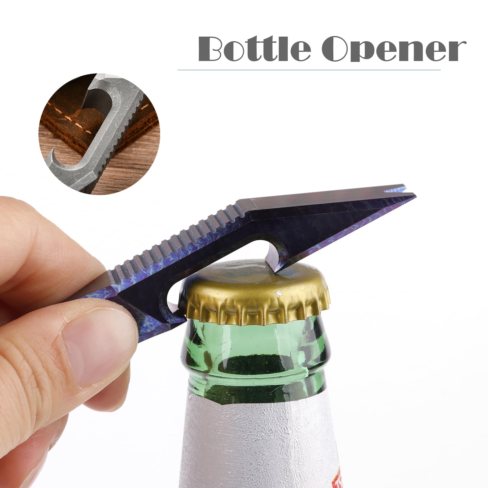 Hamans Titanium EDC Pry Bar With Bottle Opener & Wrench – TC4 Titanium, 3.86", 1.13oz, Lanyard Hole – Everyday Carry Multi-Tool