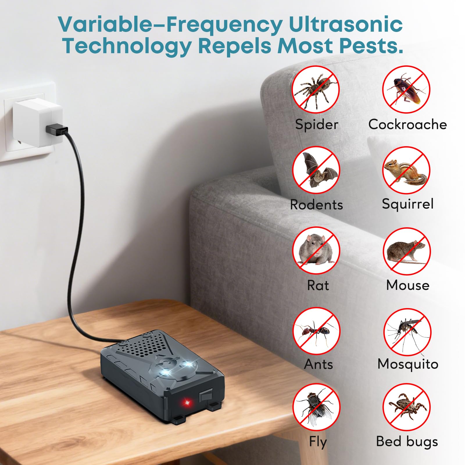 Ultrasonic Pest Rodent Squirrels Repellent for Car Engines, Battery Powered