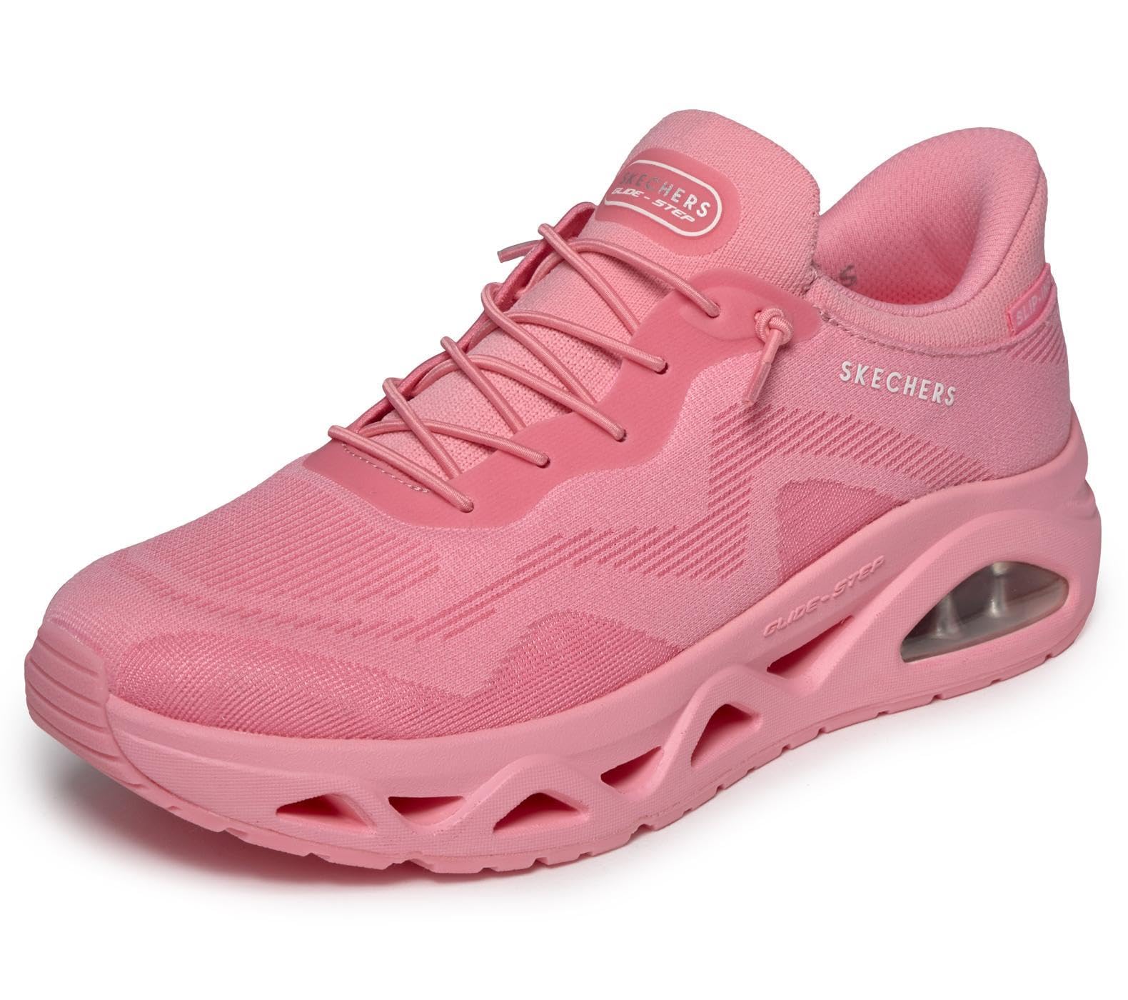 Skechers Women's Uno Glide-Step Air Gliders Sneaker, Pink Mesh, 4.5 UK