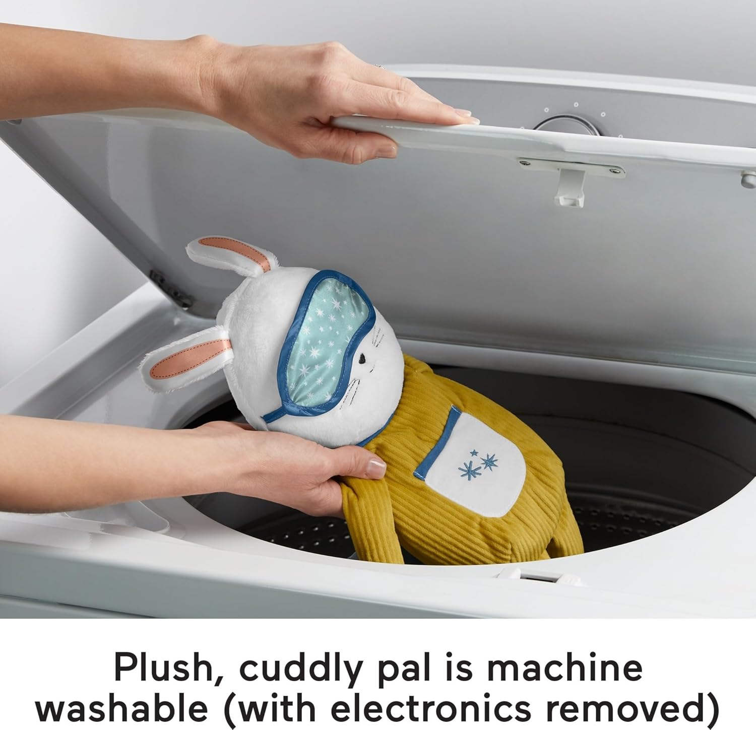 Fisher-Price Little People Toddler Toy Hoppy Dreams Soother & Sleep Trainer Plush Sound Machine with Music & Lights for Kids Ages 18+ Months