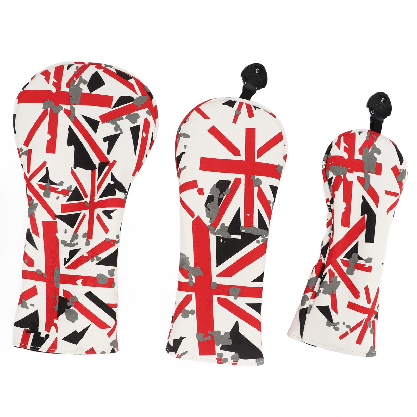 Funda de Cabeza para Club de Golf, Tela Oxford, Bandera británica, Funda para Cabeza de Golf para Amantes de los golfistas, 3 uds.