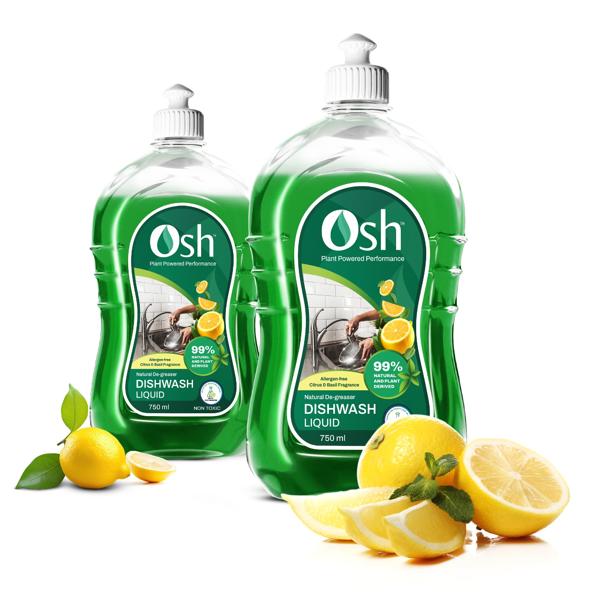 Osh Natural Dishwash Liquid / 99% Natural and Plant deroved / Allergen free Citrus & Basil Fragrance | Biodegradable, Non-Toxic, Eco-Friendly | Safe for sensitive skin | Plant Based | 750 ml - Pack of 2 (B0BJ37ZS3F) Amazon Price History, Amazon Price Tracker
