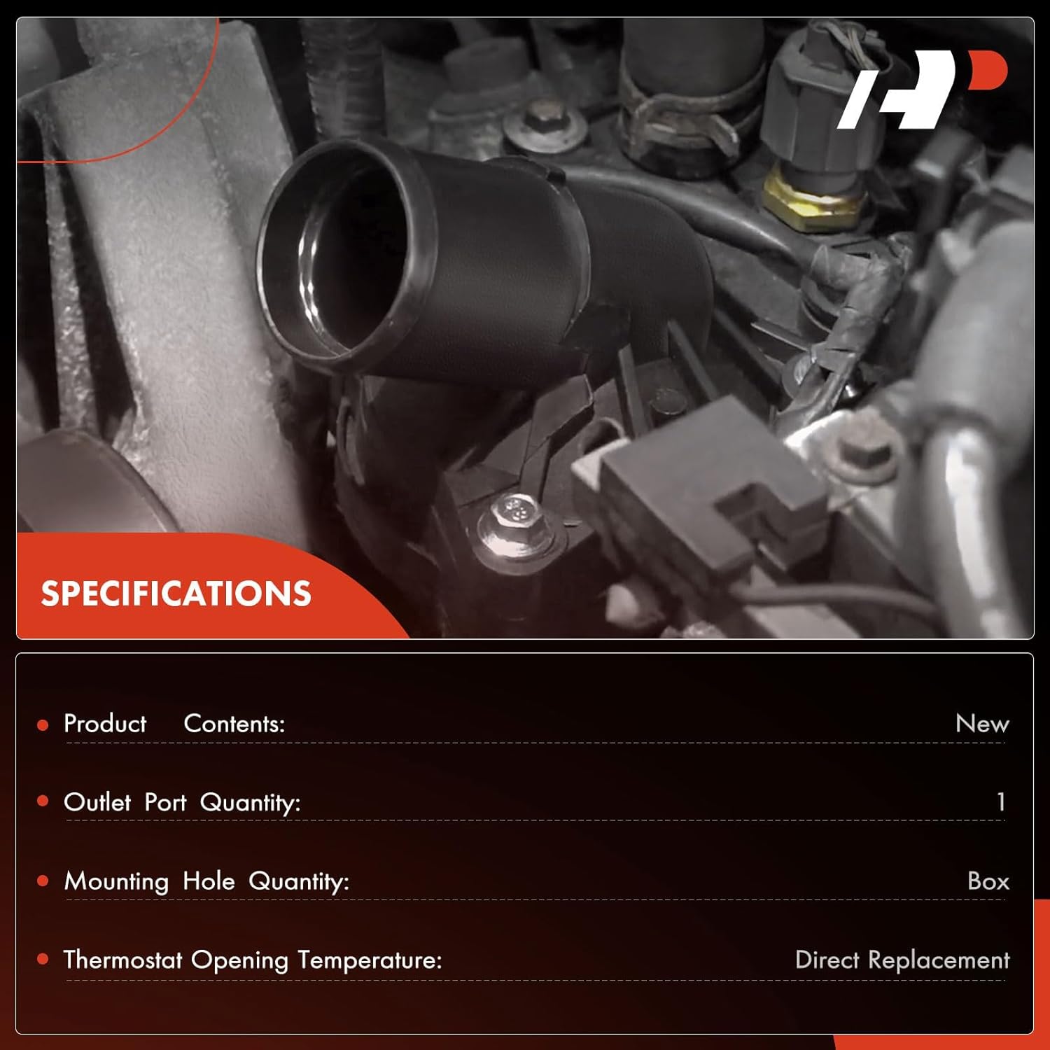 A-Premium Manual Water Distribution Housing Assembly Compatible with Mercury Mercruiser Inboard - 350 357 377 383 MPI 4.3L, 5.0L, 5.7L, 6.2L, Replace# 863631T1, 863802T2, 863444T2