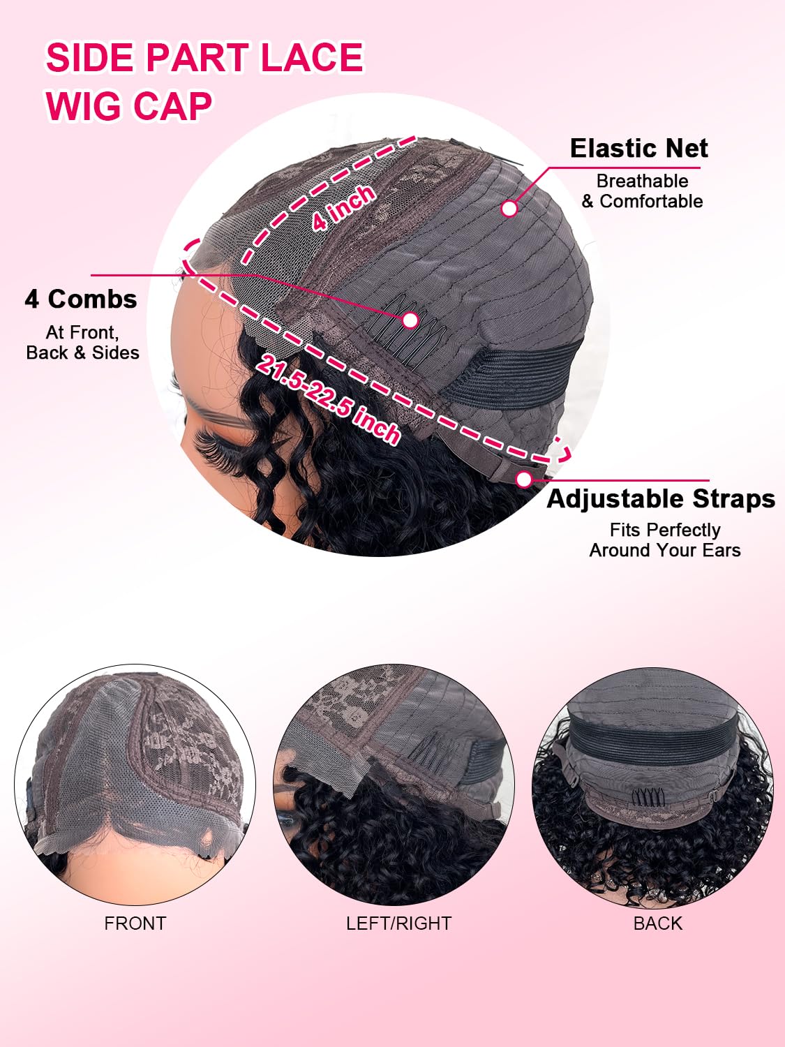 Short Curly Wig Human Hair Wigs for Women Curly Bob Wig Side Part Short Curly Wigs for Women Wear and Go Glueless Wig 12 inch Natural Black