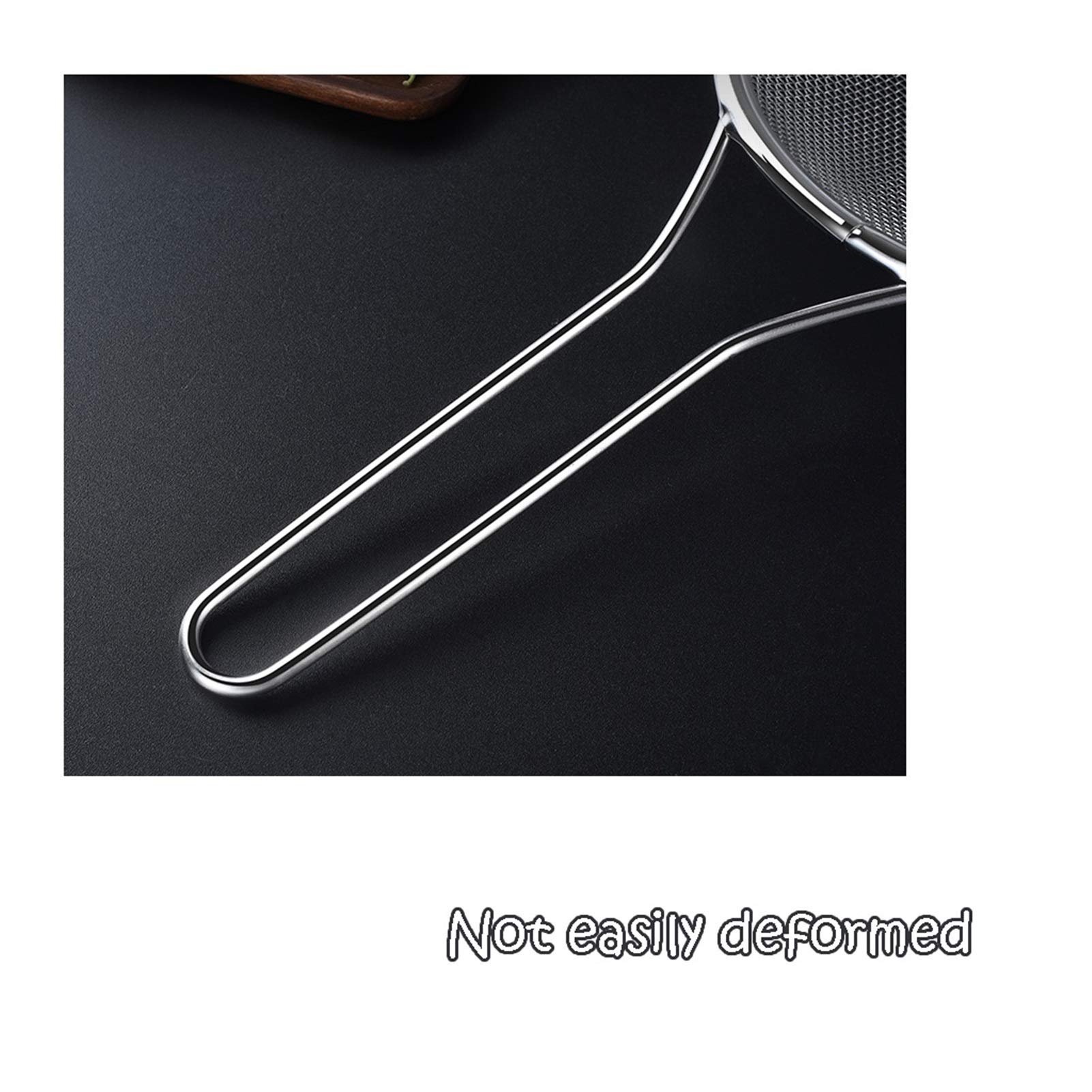 Schaumlöffel Sieb Schöpfkelle Premium-Edelstahl-Mesh-Mesh-Sieb mit Griffgriff feines Mesh-Lebensmittelsieb Küchengeschenk-Küchenversorgung mit breitem Ohrdesign Schaum Abseihlöffel (Color : A)