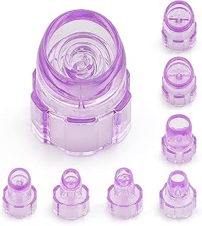 Elitzia Plastic Hydro Dermabrasion Microderma Heads Hydra Facial Aqua Peel Tips Water Peeling Caps Facial Care Skin Cleaning Tool Beauty Machine Replacement Spare Parts 8pcs Per Set （Purple）