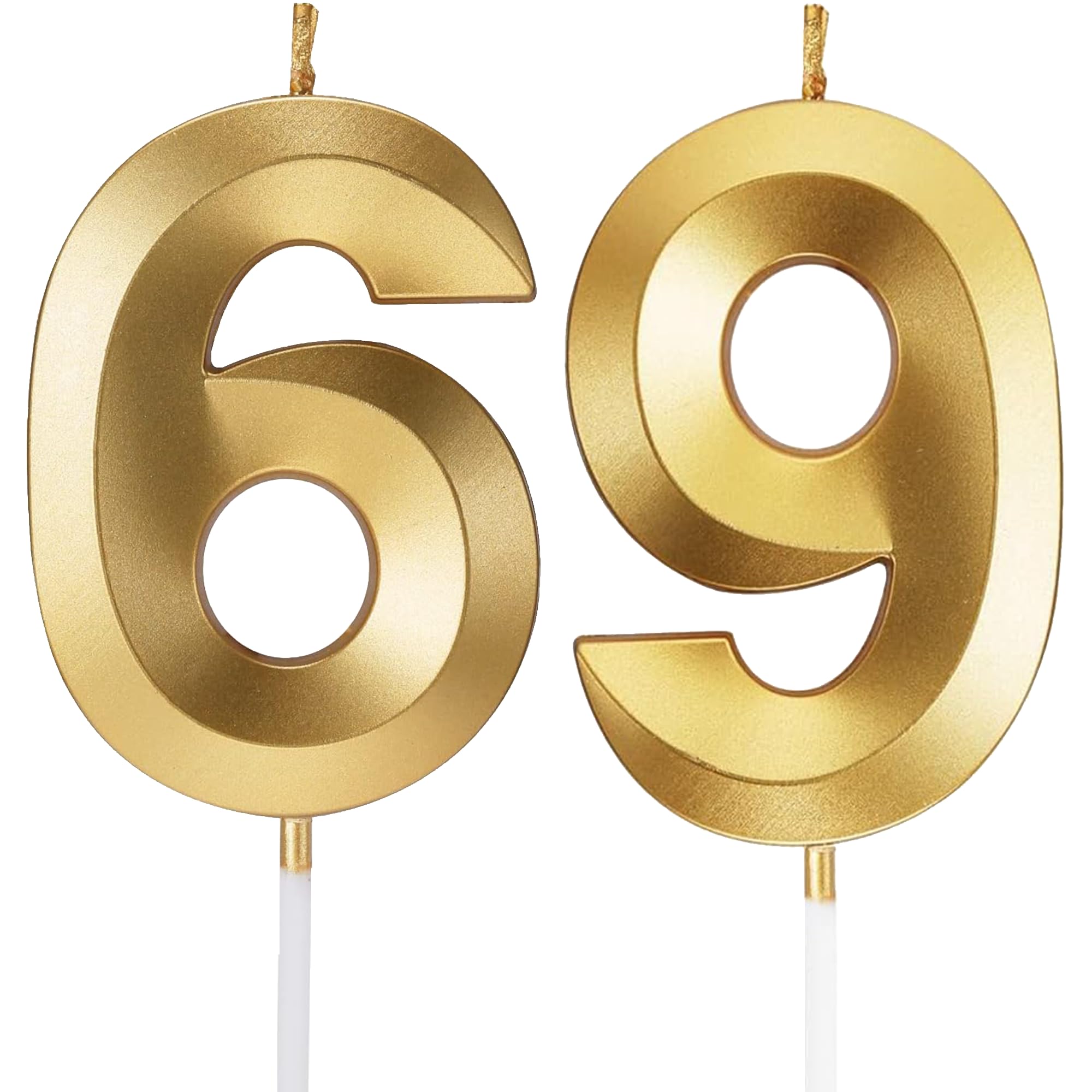 Toyventures Gold Birthday Candles Number Candles Age Year For Cakes Happy Birthday 3D Designed Wedding Anniversary Party Cake Topper Decorations