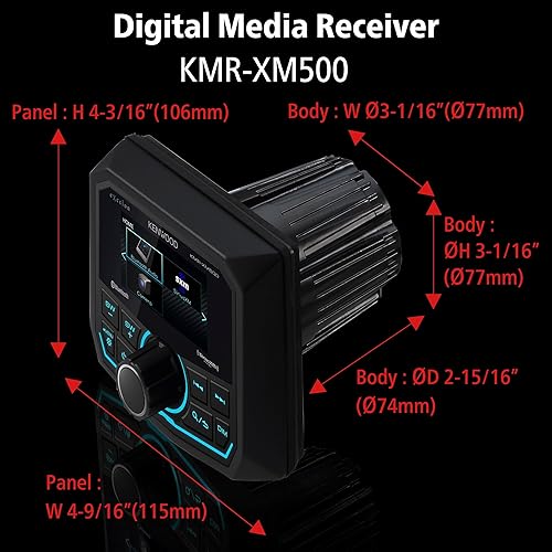 Miniatura 6 de Kenwood KMR-XM500 eXcelon Marine & Motorsport Receptor de medios digitales impermeable con resistencia a la corrosión y Bluetooth