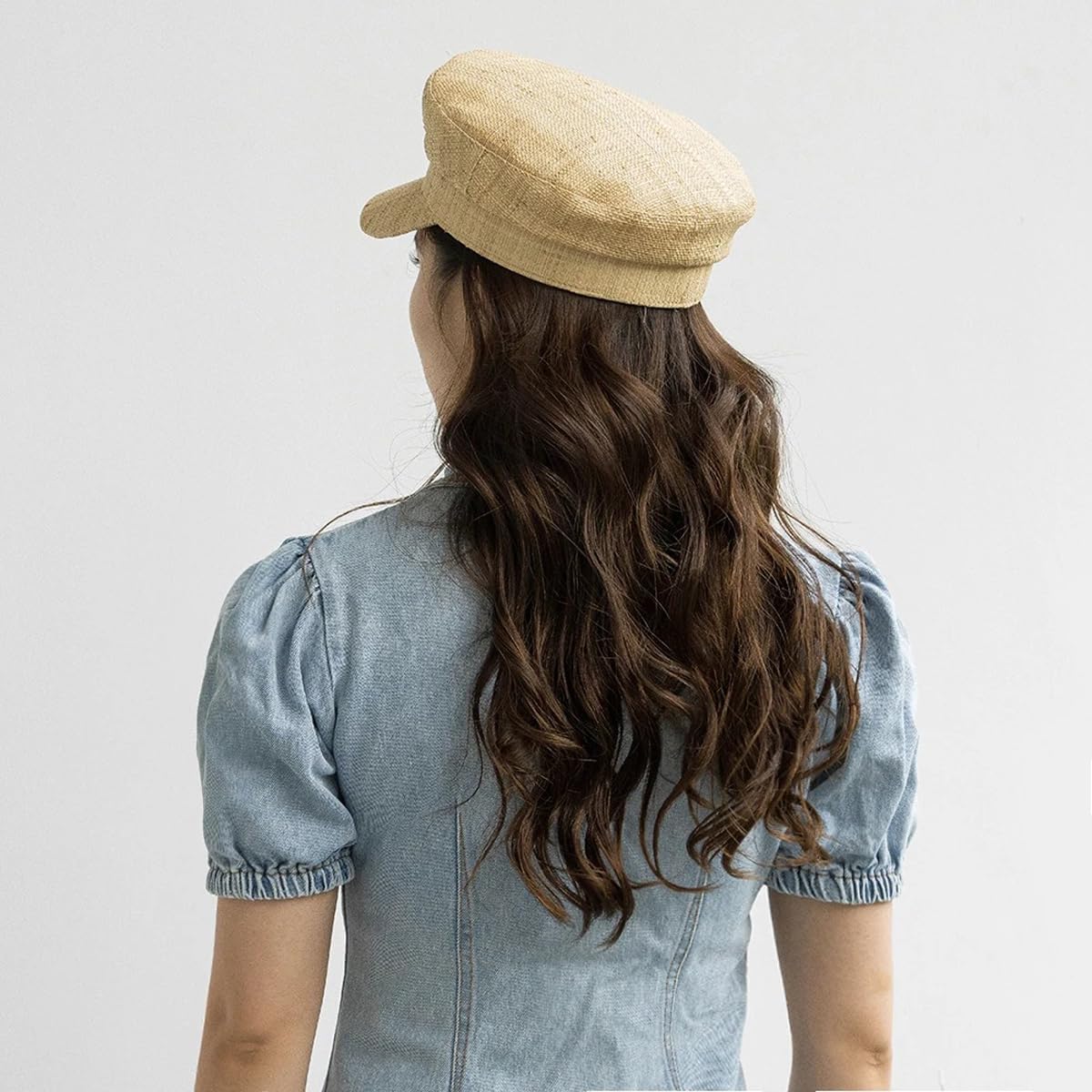 Summer Natural Raffia Straw Cap, Khaki | Breathable Outdoor Hat for Women