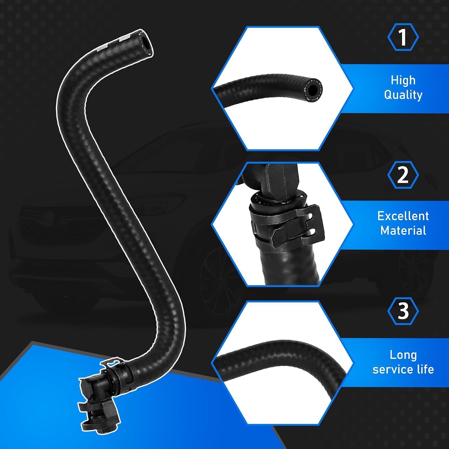 Engine Radiator Coolant Reservoir Air Bleed Hose Compatible with 2013-2021 Buick Encore 2015-2021 Chevrolet Trax 1.4L Replaces 96968694