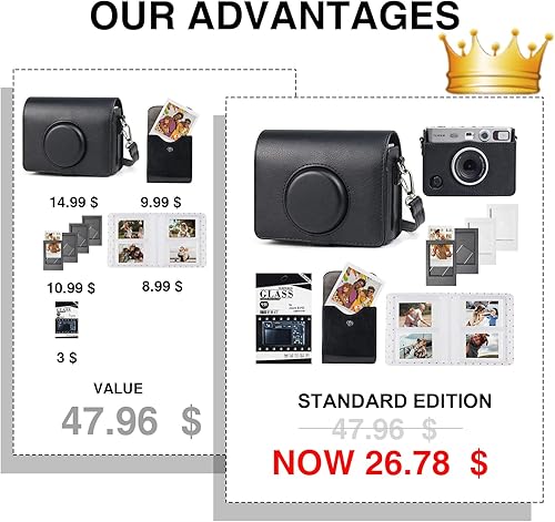 Miniatura 3 de CAIYOULE Funda para cámara Fujifilm Instax Mini EVO, Fuji Mini EVO con bolsa para fotos, álbum, marcos, protector de pantalla, kit de accesorios -