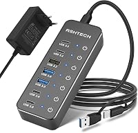 RSHTECH 7 portos USB-C 3.2 hub aktív tápegységgel, 10Gbps sebességgel - ST07C-4 1