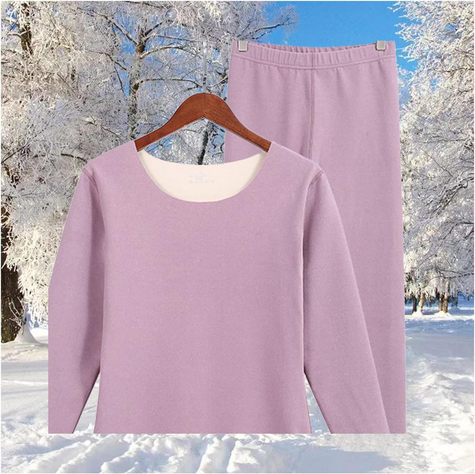 Thermal Underwear Set,Breathable Thermal Base Layer Wicking Base Layer Winter Thermal Underwear,for Workout Skiing Running Hiking-Woman F||3XL